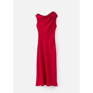 MANGO - A-line dress with asymmetrical neckline red - 6 - Woman